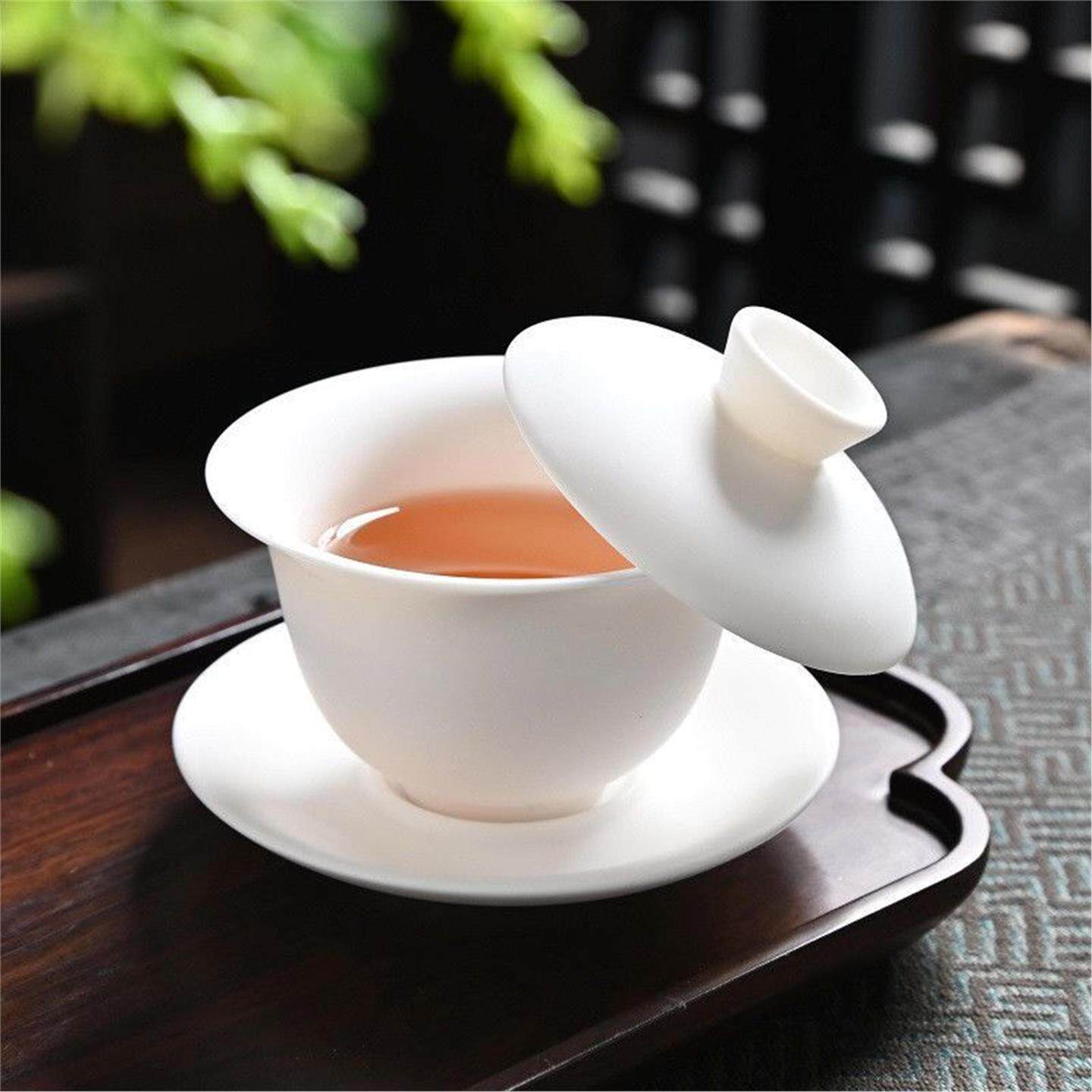 家用茶具猪油德化盖碗单个