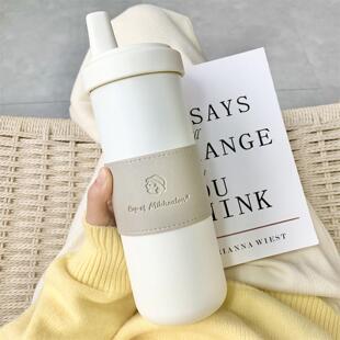 吸管专用孕妇大容量简约水杯防漏保温杯孕期侧高颜值躺产妇女士杯