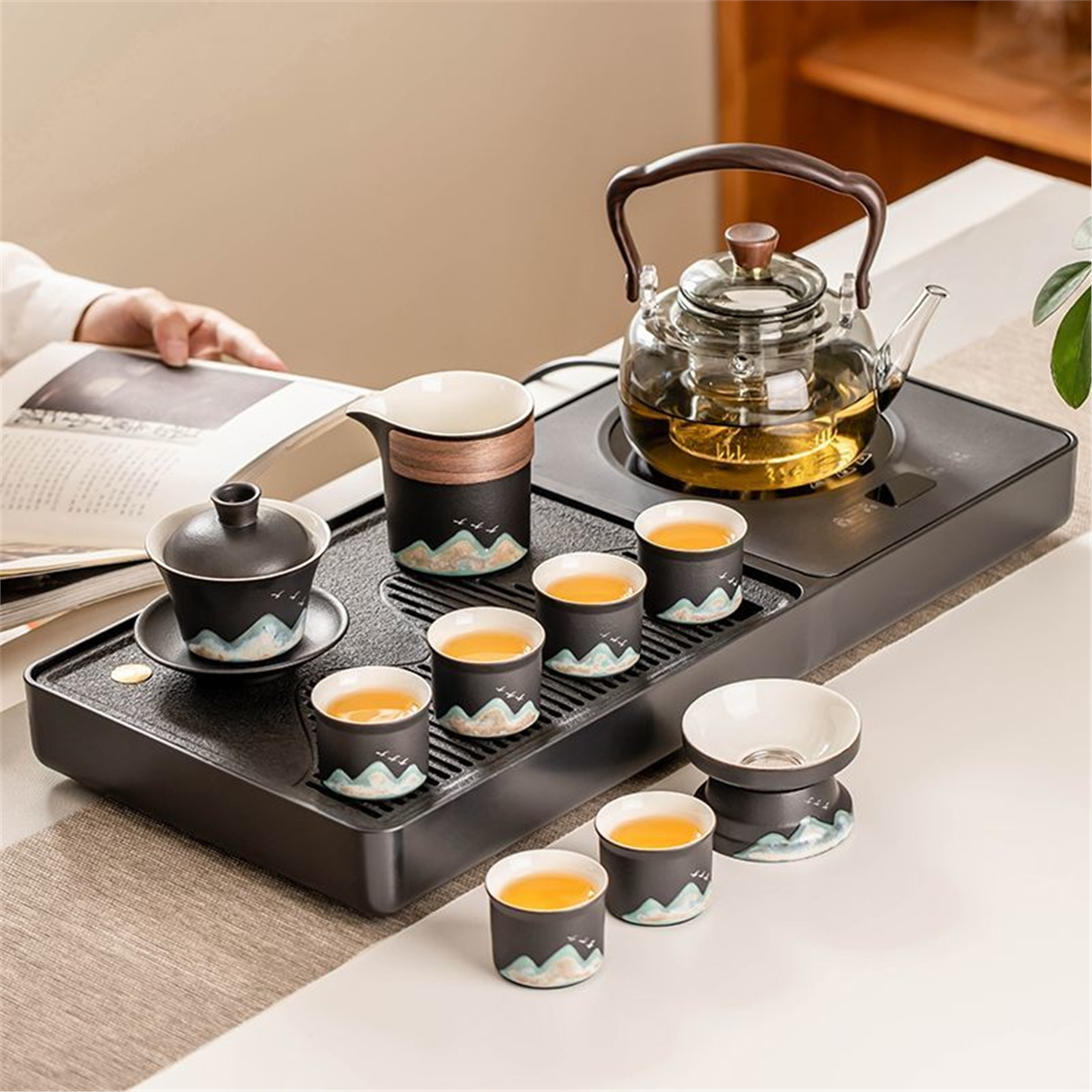 新款2026套装全自动水壶功夫茶盘客厅泡茶煮茶茶具烧茶台家用一体