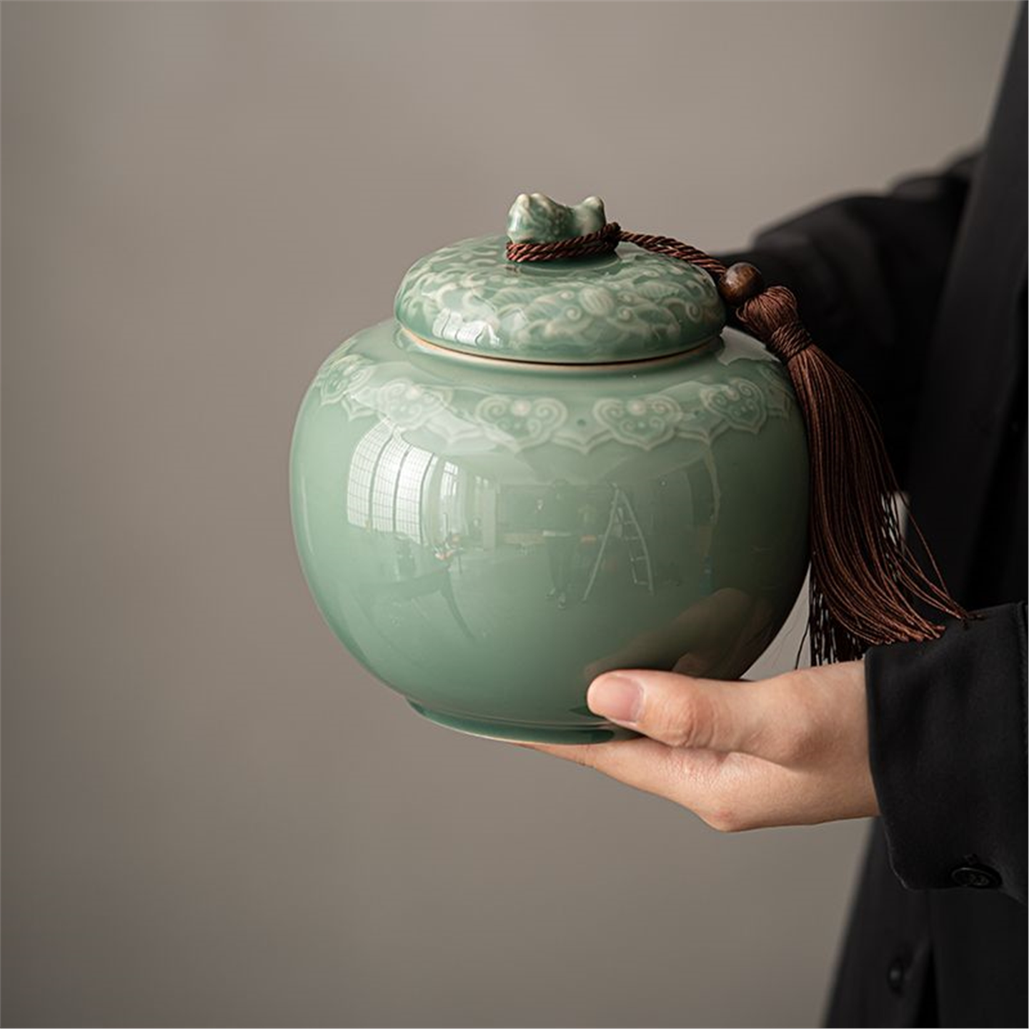 盖密封罐复古陶瓷溪坊貔貅