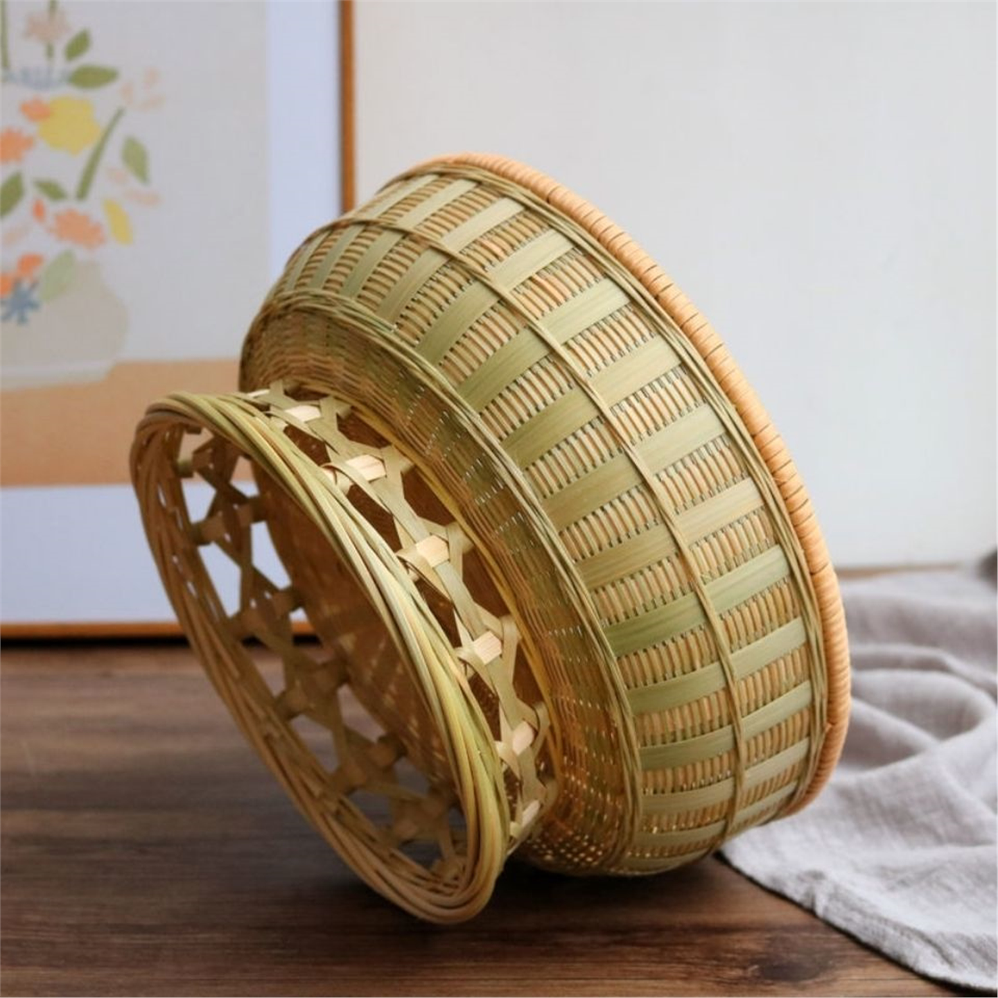 竹青编制品家用馒头馍筺簸