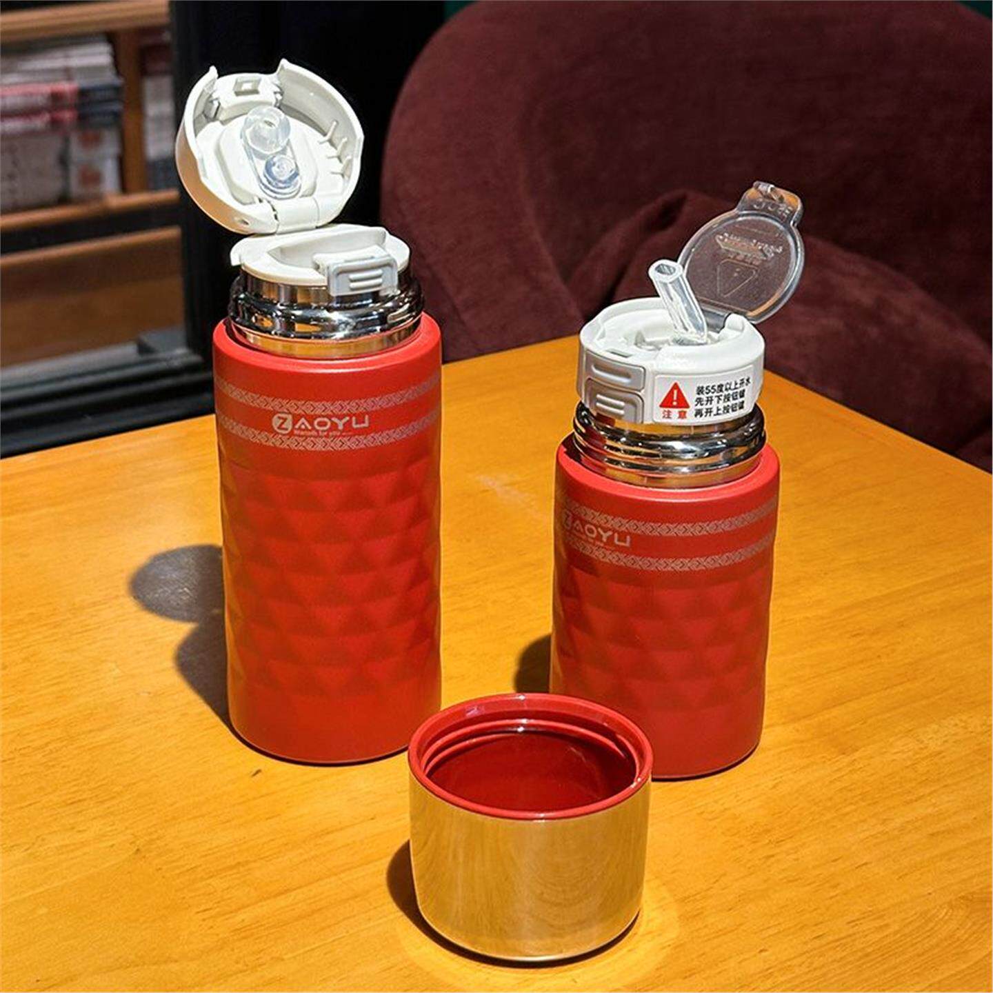 外出迷你男女双饮便携小巧杯杯口袋保温杯新款学生吸管高颜值简约