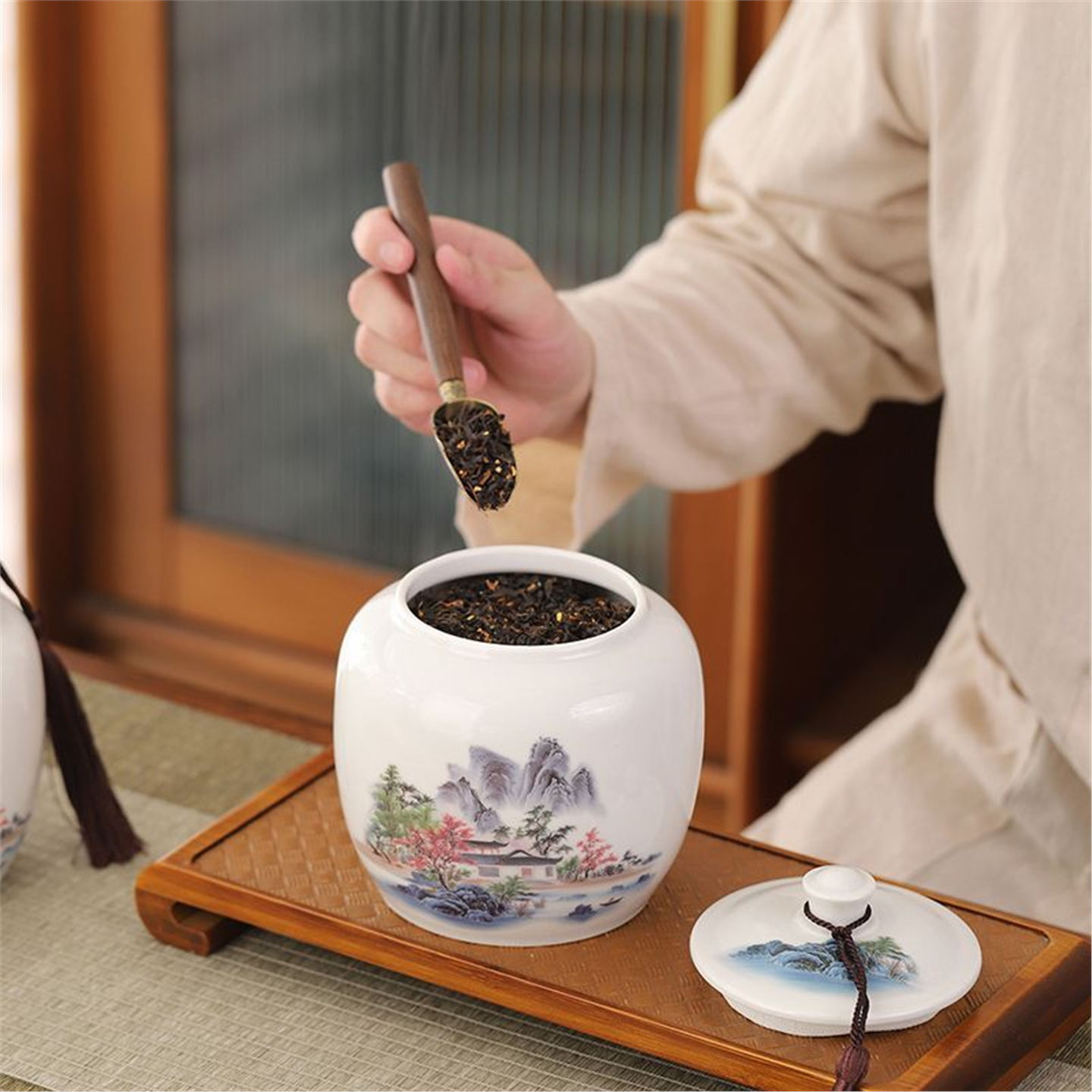 空盒红茶叶罐装陶瓷半斤高