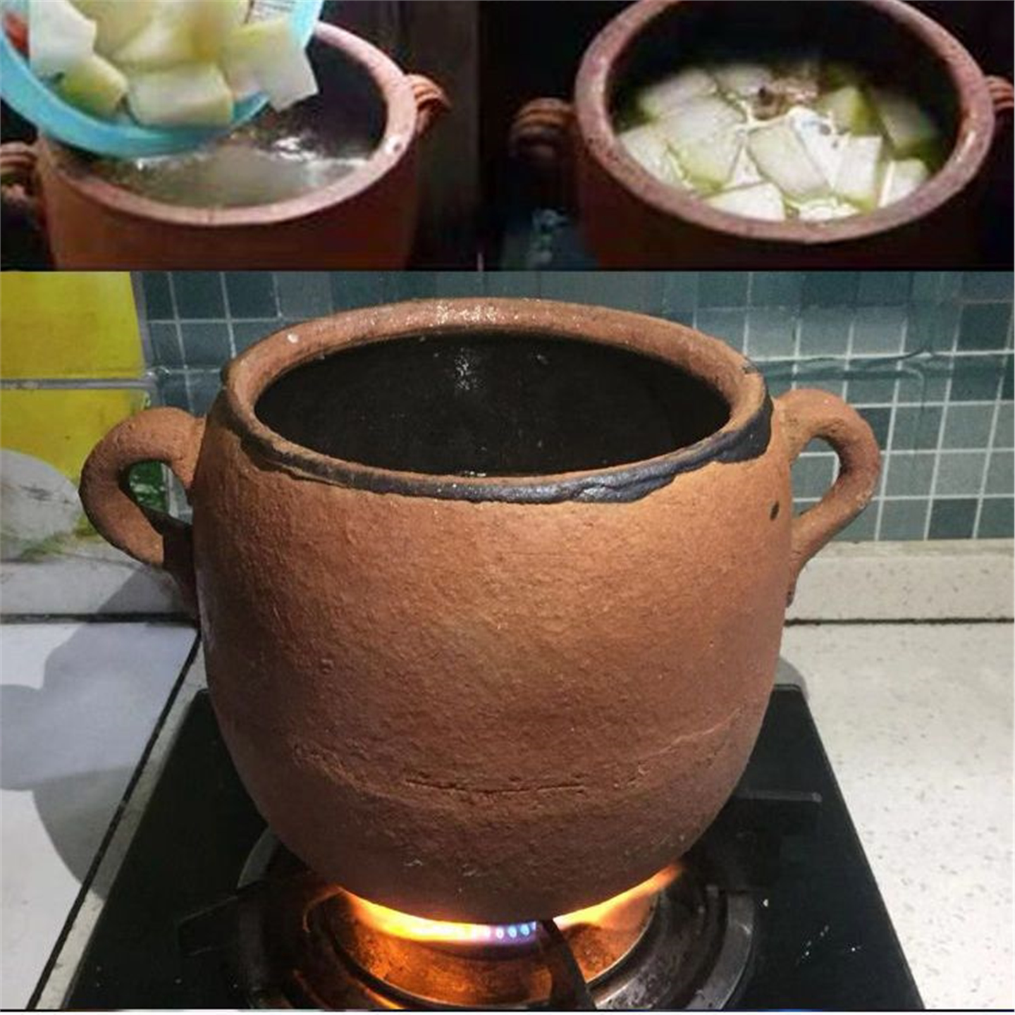 传统土锅老式手工釉粗陶砂