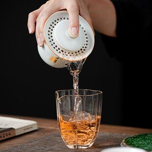 粉青一路连升陶瓷手抓壶防烫大容量泡茶茶壶高档二才盖碗定制logo