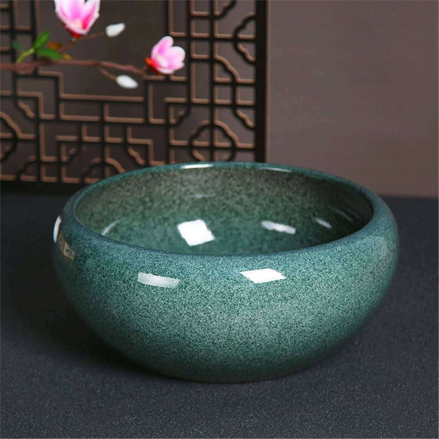 鱼缸青乌龟盆专用植物碗圆