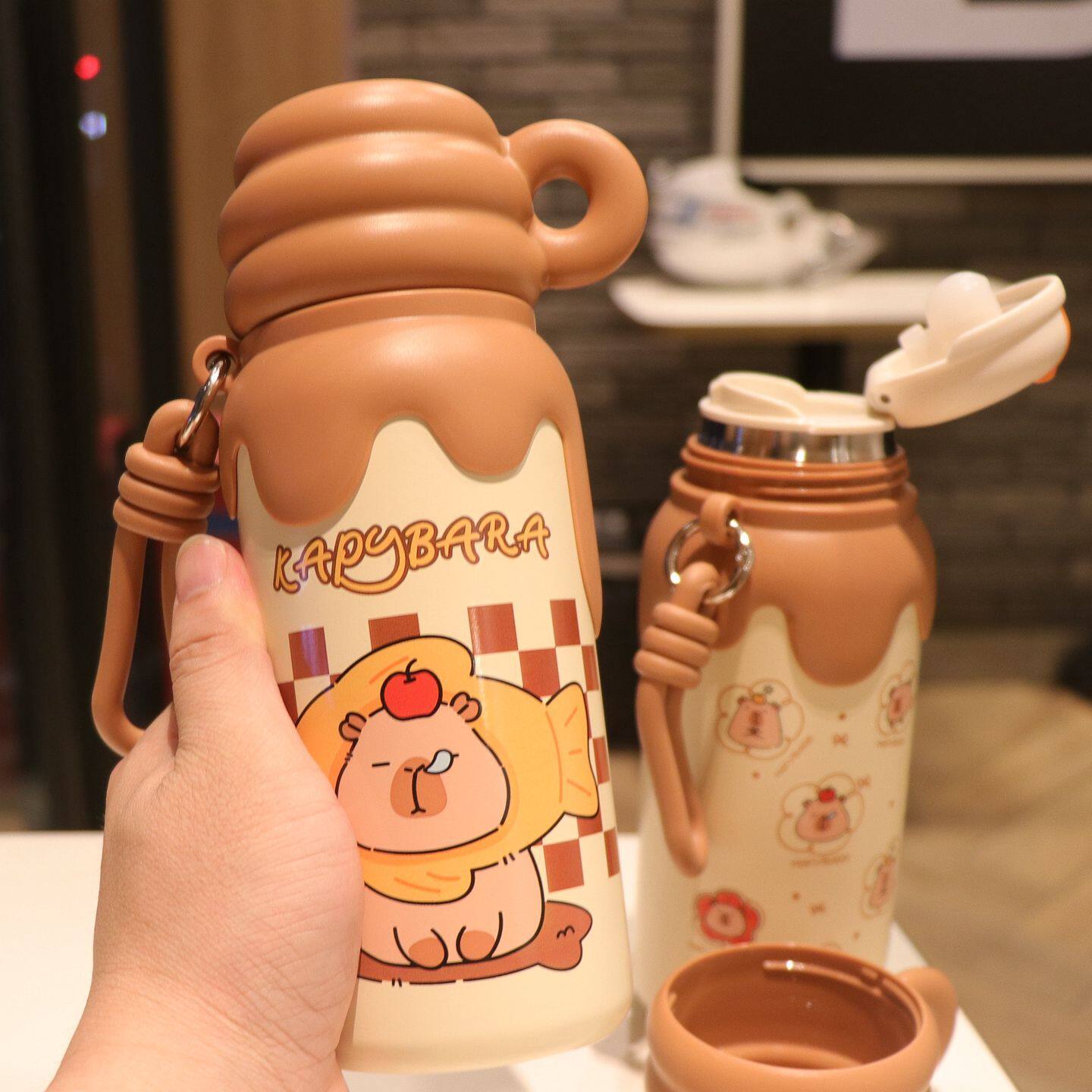 带盖女生儿童水杯子小巧保温杯便携316高颜值直饮学生不锈钢喝水