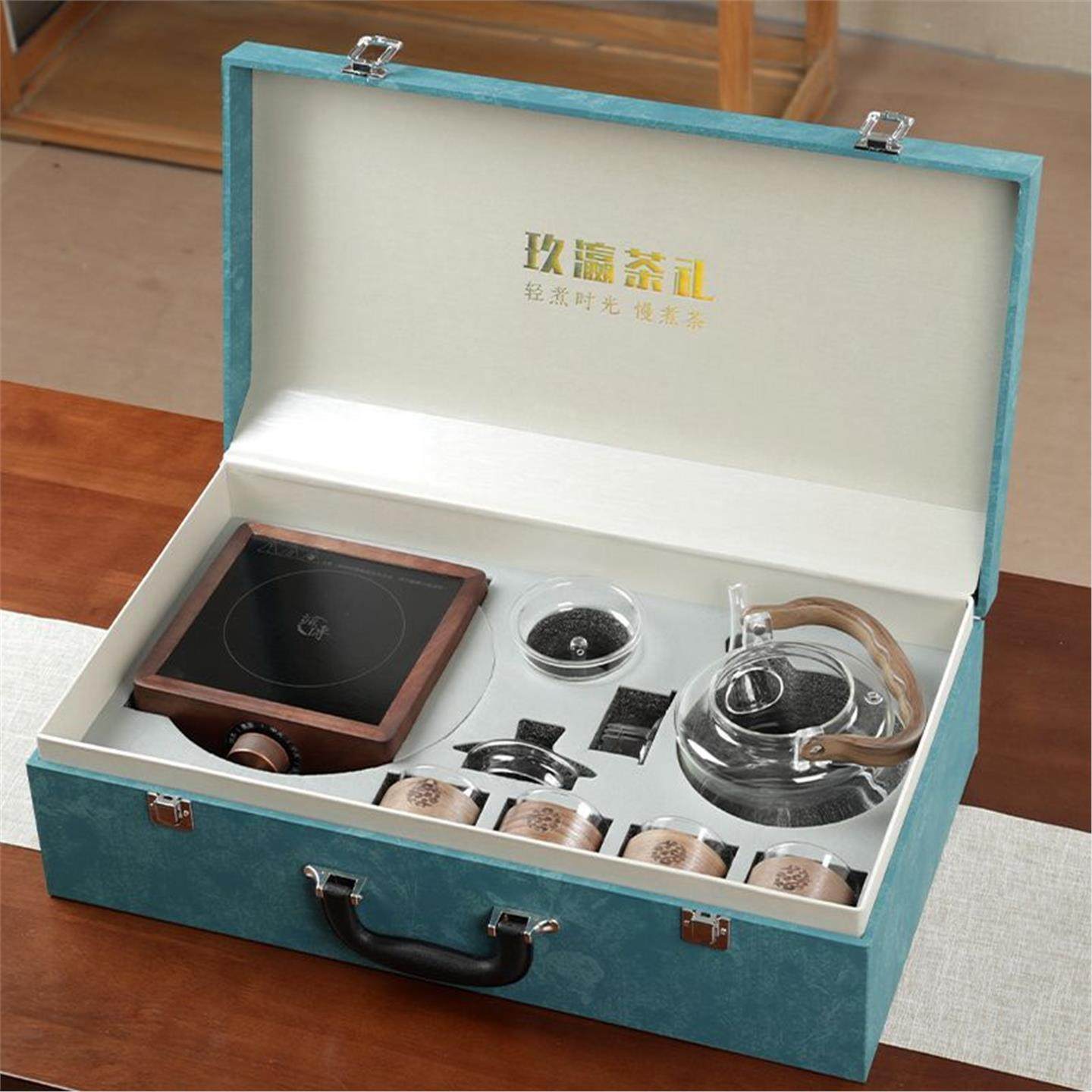 礼节耐热日套装玻璃伴手送礼礼盒茶具新款实木电陶炉商务活动高档