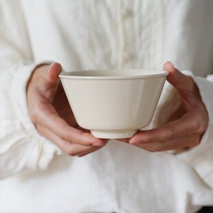 日式草木灰家用米饭碗高级感5寸斗笠碗一人食高颜值中式饭碗小碗