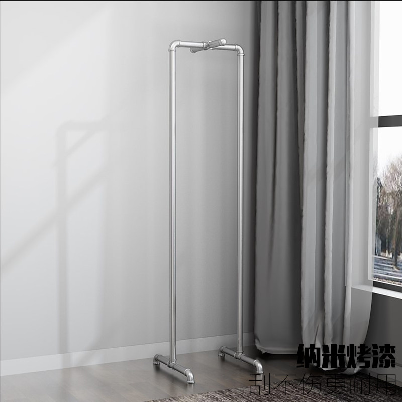 复古服装店铁艺水管衣帽架服装展示架子挂衣杆落地式橱窗正挂侧挂