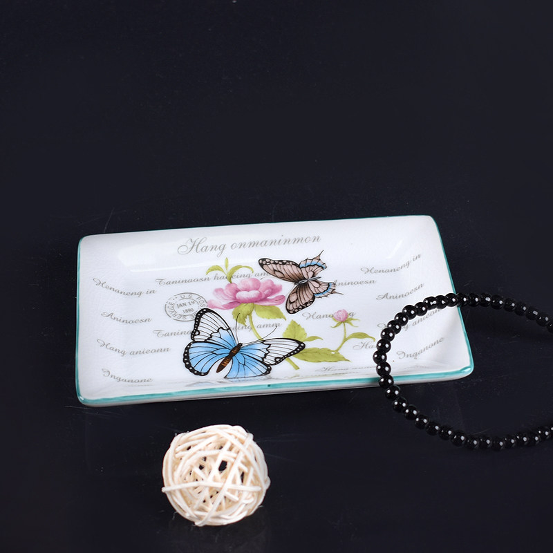 美式创意新款陶瓷浴室花鸟肥皂盒卫生间家用香皂盒个性香皂置物架