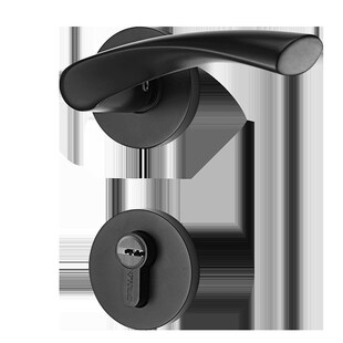 KLC室内卧室房门锁卫生间厕所静音黑色家用木门铝合金通用型锁具