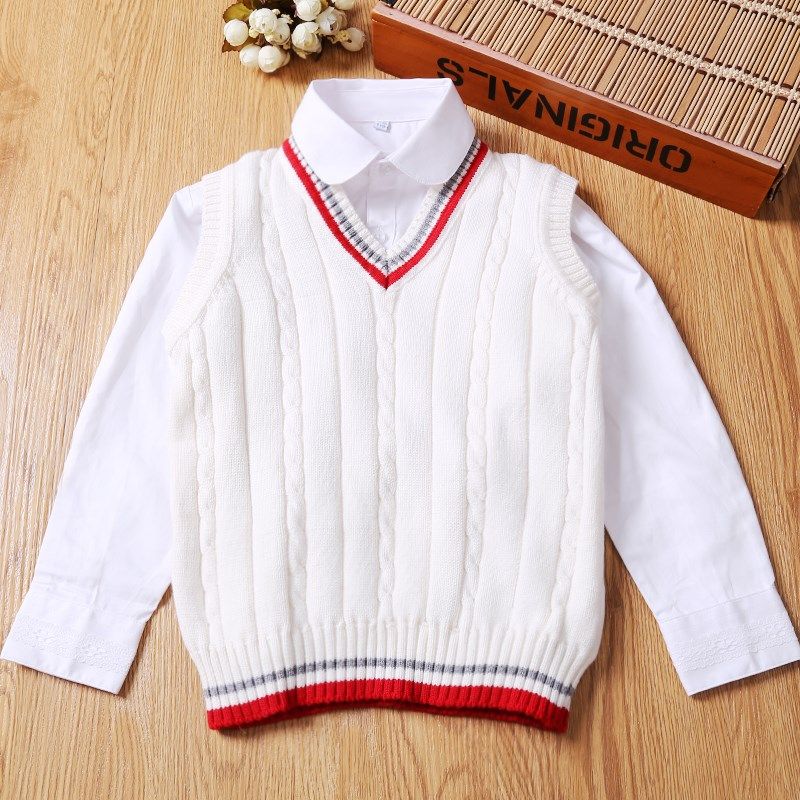 儿童针织背心学生保暖秋冬新款中大童女童宝宝毛线衣男童毛衣马甲
