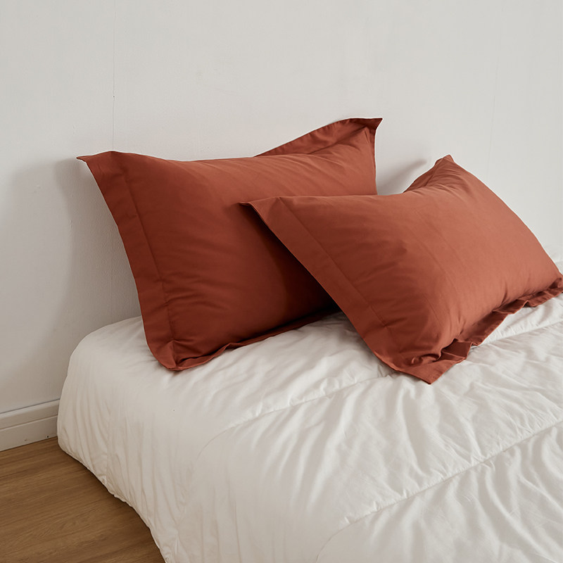 秋冬季加厚100支长绒棉磨毛枕套一对装纯棉加厚柔软枕头套48x74cm