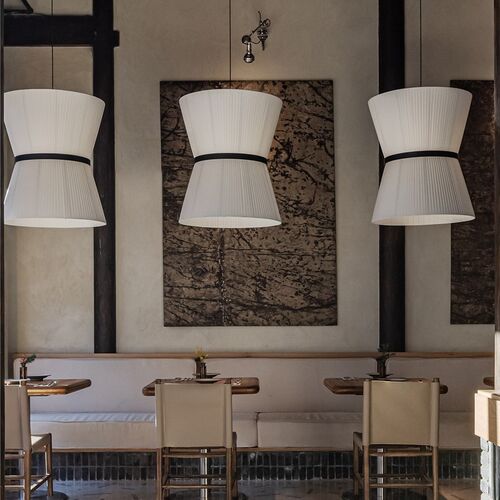 餐厅吊灯日式饭店餐桌卡座包间吧台设计师创意民宿布艺装饰灯具