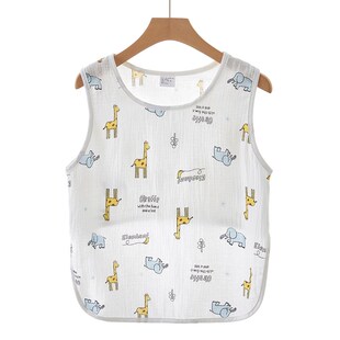 女士纯棉纱布夏季 半背衣成人睡觉防着凉护肚兜家居服睡衣内衣 薄款