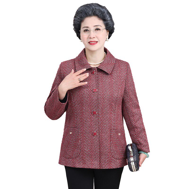 奶奶春装短外套休闲中老年人女妈妈春天薄上衣70岁80太太老人衣服