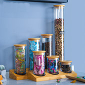 皇茶喜茶吧台展示品PC亚克力透明花茶药材储存密封罐奶茶店收纳瓶