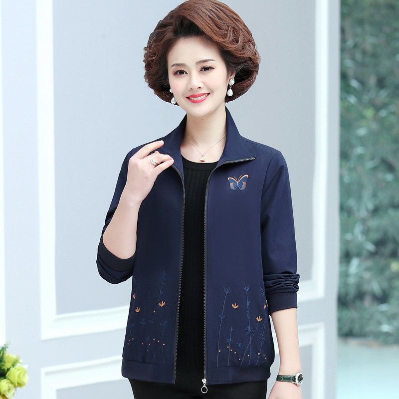 中年人妈妈春装外套薄款洋气40岁50中老年女装春秋季时尚夹克上衣