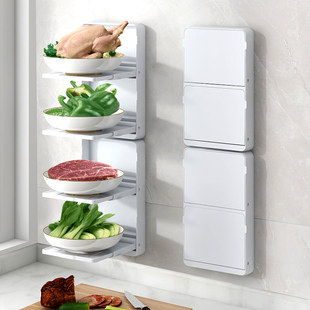 厨房备菜置物架配盘子备盘子可折叠备菜架放菜架子多层盘子收纳层