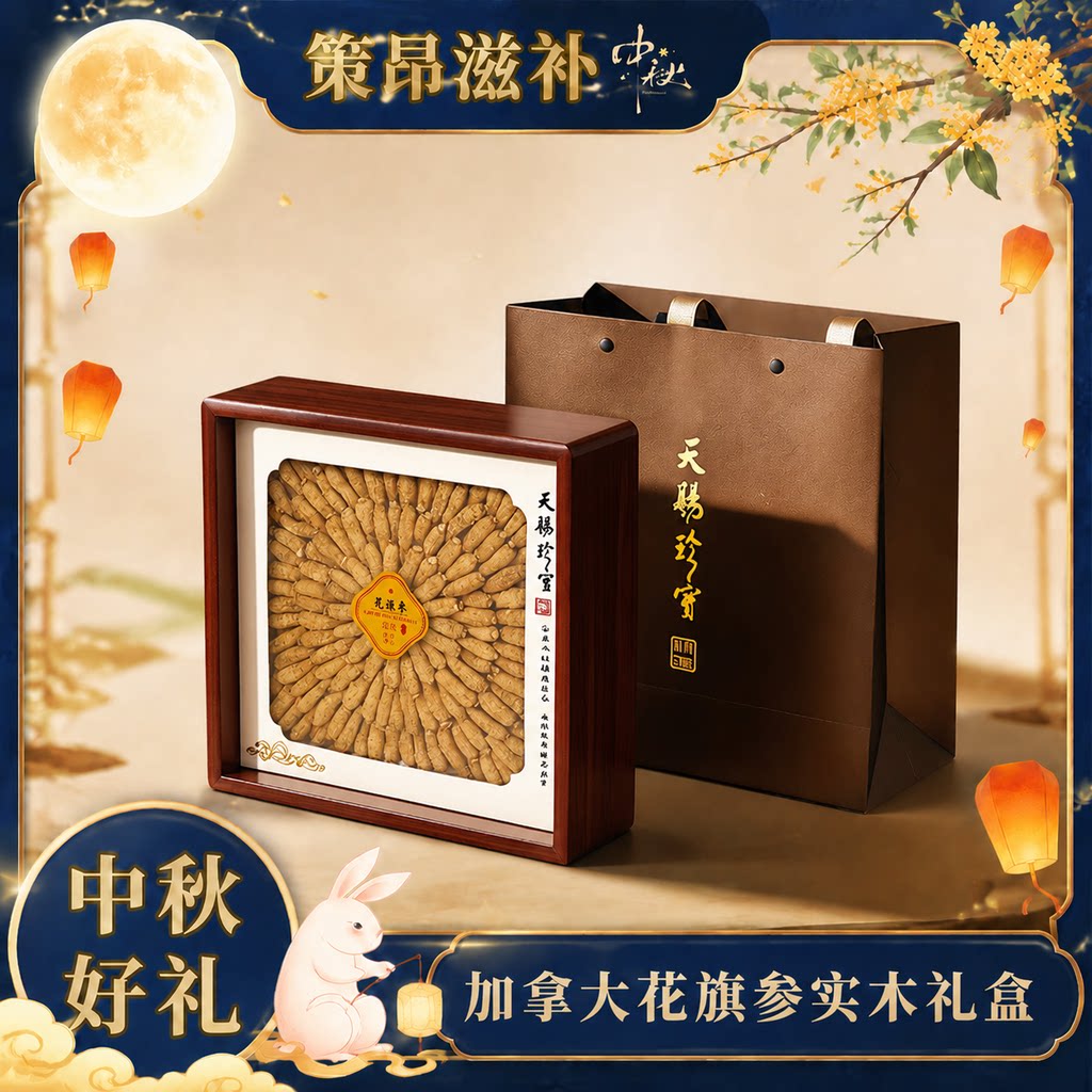 西洋参礼盒中秋节过年送礼送长辈的补品营养品新年礼物滋补