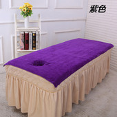 美容院浴巾铺床巾专用比纯棉吸水不掉毛带洞按摩床养生馆大毛巾