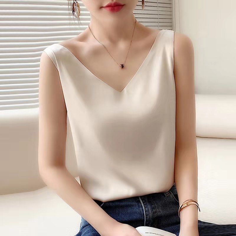 大码女装2022年新款V领吊带背心内搭打底衫胖mm200斤性感外穿上衣