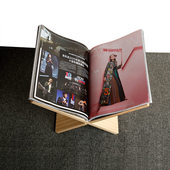 木质翻书陈列架杂志实木书架桌面宣传展示架高档展会书托摆台支架