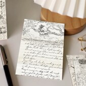 复古书信明信卡片英文书写手帐素材房间墙面装 饰卧室摆件拍照道具