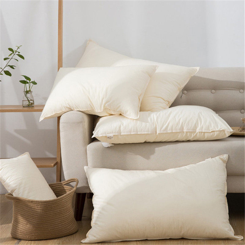 成家用枕头枕芯单人枕头芯全棉儿童低枕大人中高枕一对装酒店整头