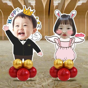 宝宝百日宴迎宾牌kt板定制周岁满月生日人形立牌氛围装饰场景布置