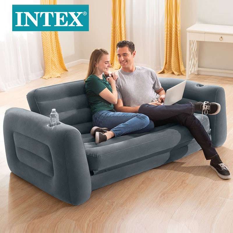 INTEX66552方形双人折叠沙发多功能沙发充气沙发床懒人便捷沙发床
