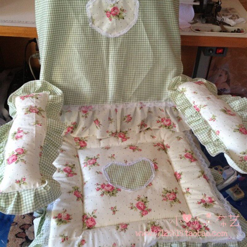 包邮纯棉布艺定做椅背坐垫田园碎花红色电脑椅子套酒店套装餐椅