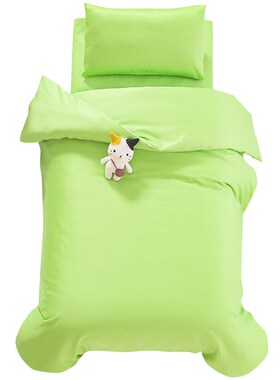 幼儿园被子三件套黄色纯棉绿色被套被褥六件套全棉小被子入园床品