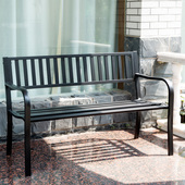 公园椅户外简约长椅庭院休闲实木园林椅塑木靠背座椅广场凳子铁艺