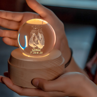 天蝎座十二星座水晶球音乐盒旋转八音盒天空之城男女生日礼物礼物