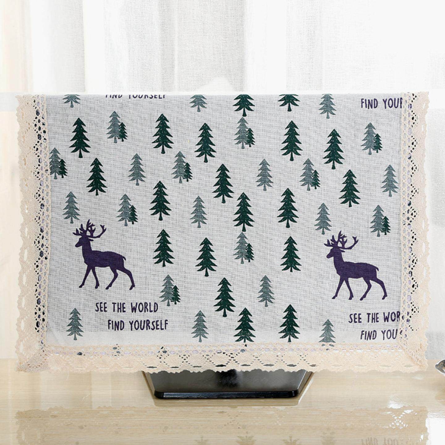 热卖学校办公棉麻电脑罩防尘罩液晶台式曲面平面寸电脑盖巾