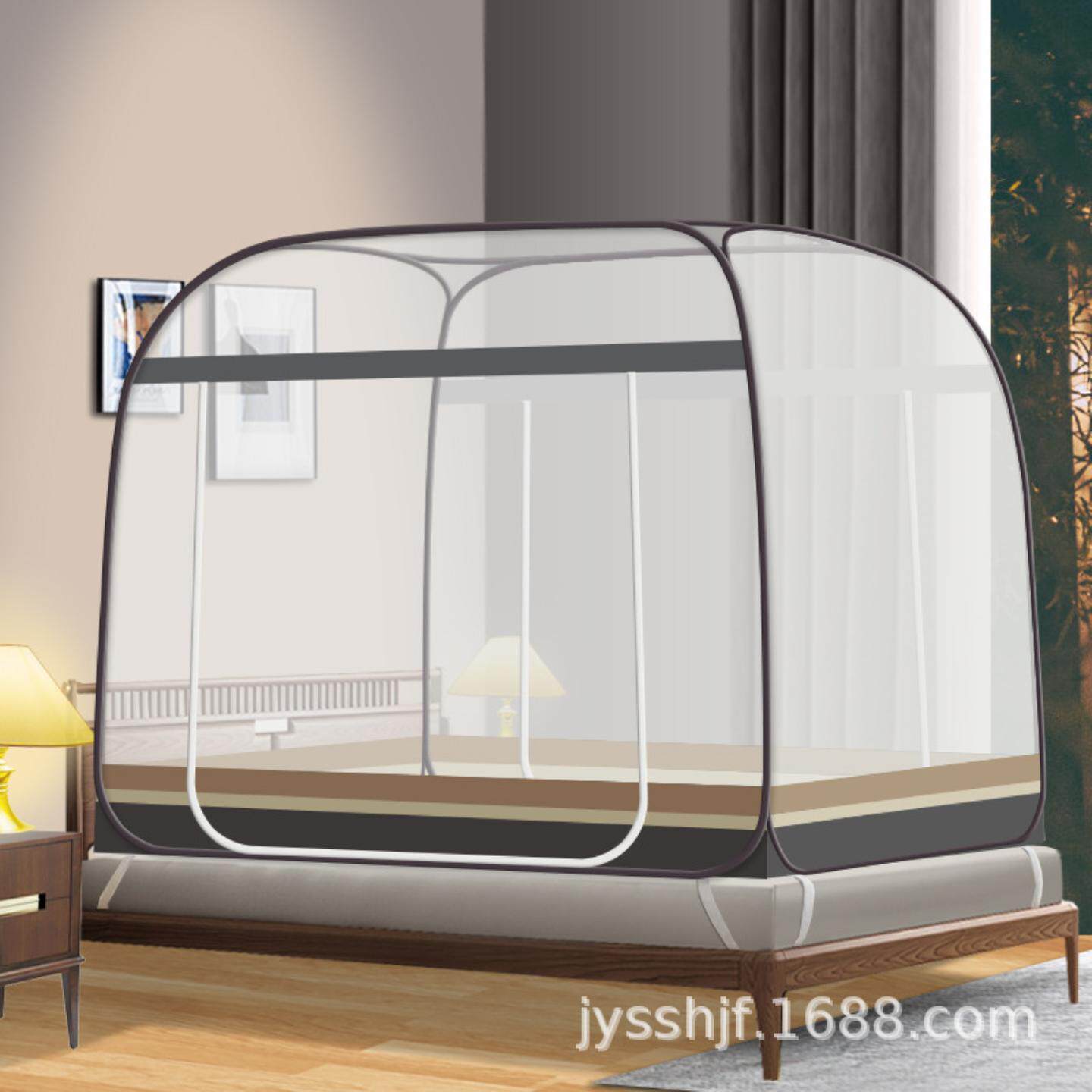 蚊帐免安装蒙古包蚊帐米床米床可折叠可拆洗防尘顶网纱顶底