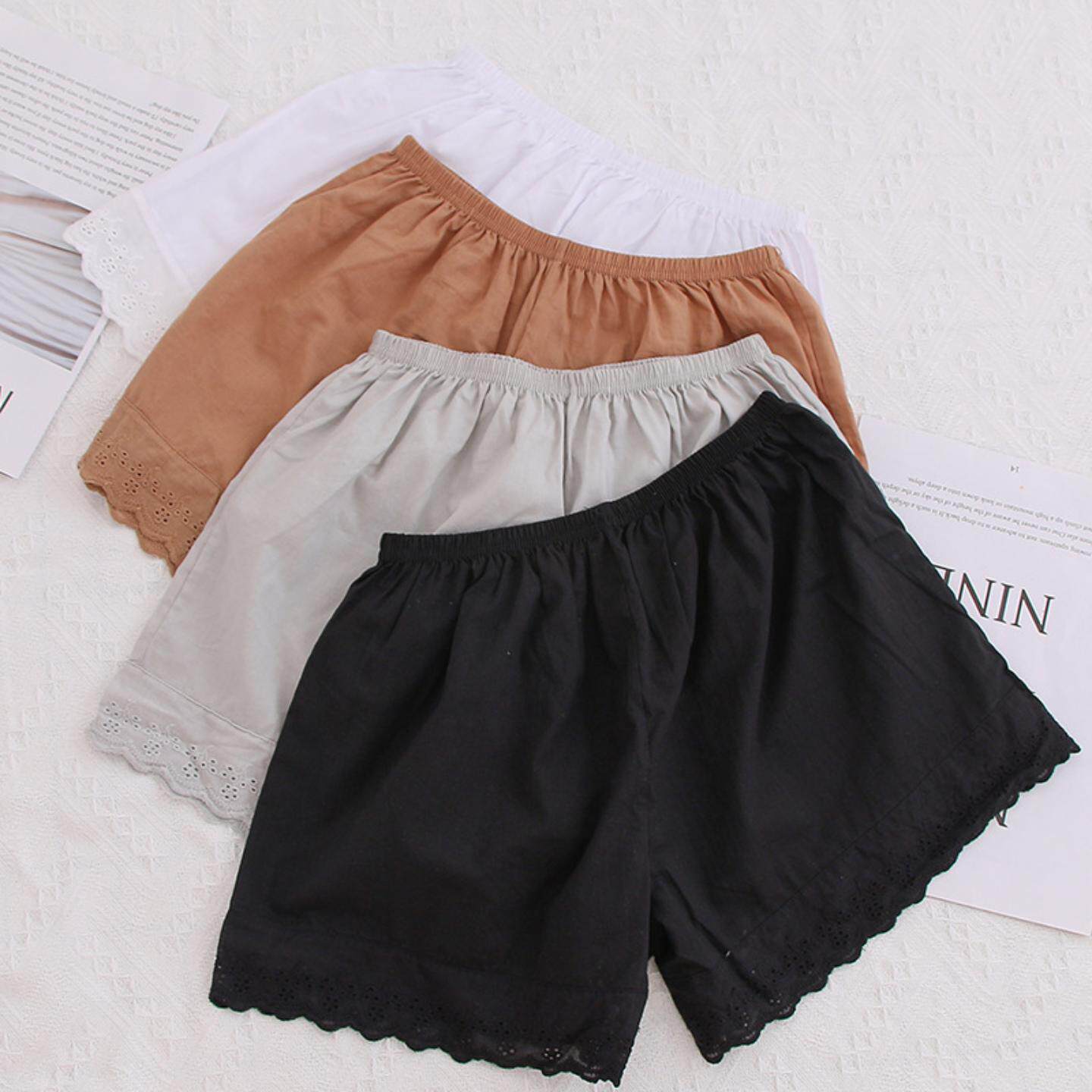 安全裤女夏天薄款防走光可外穿棉质保险短裤花边夏季打底裤