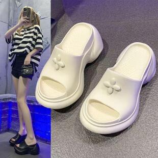 凉拖女沙滩鞋 厚底拖鞋 女外穿一字拖女居家凉拖鞋 拖鞋 高跟拖鞋