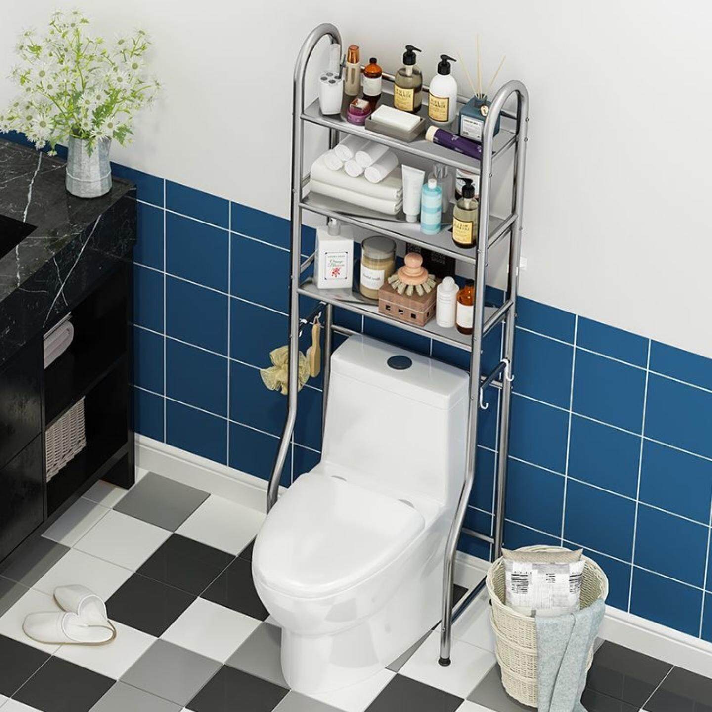 不锈钢马桶上方置物架多功能落地壁挂多层卫生间厕所洗衣机收纳架