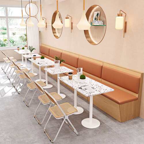 卡座沙发现代简约饭店商用咖啡厅桌椅组合餐椅折叠椅商用场所