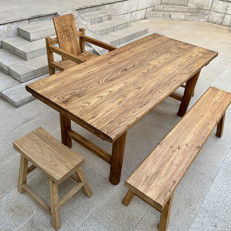 老榆木桌子复古茶桌办公原木书桌餐桌家用阳台桌简约电脑桌吧台桌,住宅家具,家用茶台/茶桌,淘宝优惠券,粉丝福利购,淘宝优惠卷