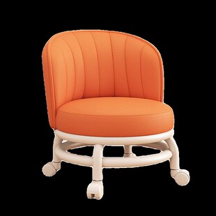 万向轮小椅子 儿童靠背滑轮矮凳家用沙发凳可360度旋转滑动小凳子