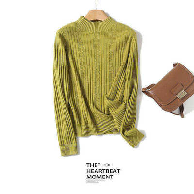 《小雀斑专属》女士半高领羊毛衫纯色百搭休闲针织衫BN692