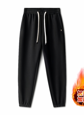 POPEYE/大力水手加绒加厚束脚裤抽绳松紧腰运动休闲裤垂感卫裤