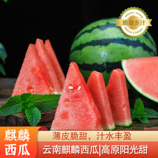 云南新鲜麒麟西瓜清凉可口脆甜多汁新鲜水果红壤西瓜