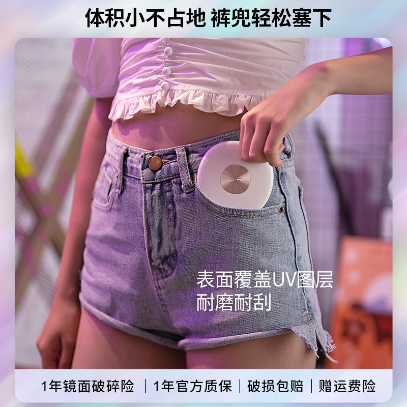 斐色耐led化妆镜带灯随身小镜子男士便携可折叠双面办公室梳妆镜