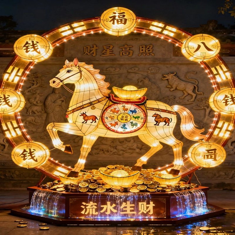 2026马年春节大型花灯元宵节花灯主题新年广场美陈节日自贡彩灯