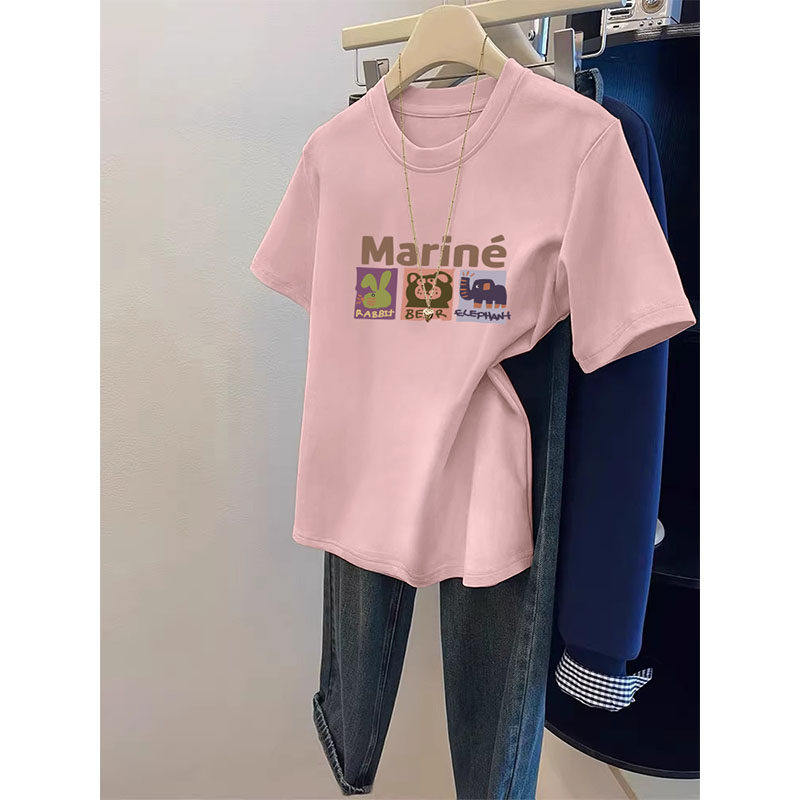 正肩短袖t恤女2026春夏新款纯棉显瘦内搭设计感小众短款高腰上衣